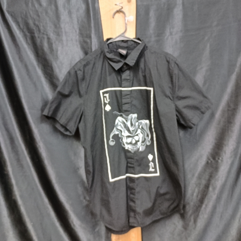Suicde Squad Black Graphic Casual Button Down Shirt